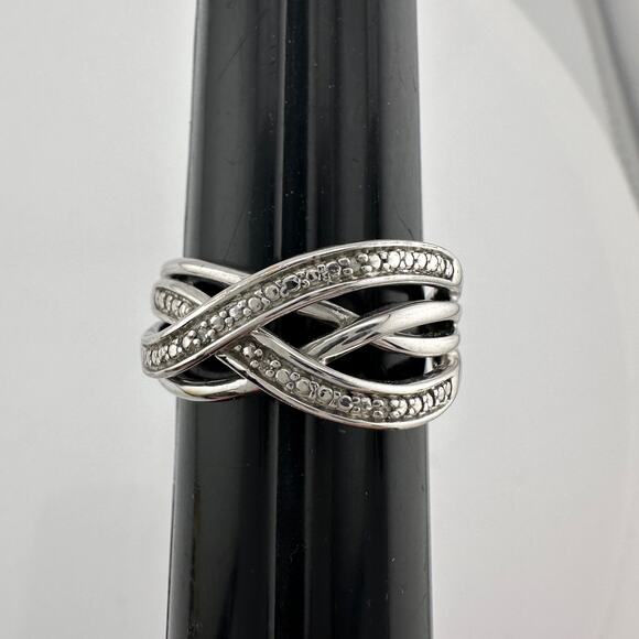 Beautiful Braided Strands Ring with Diamond Accent Size 7 - Picture 14 of 16